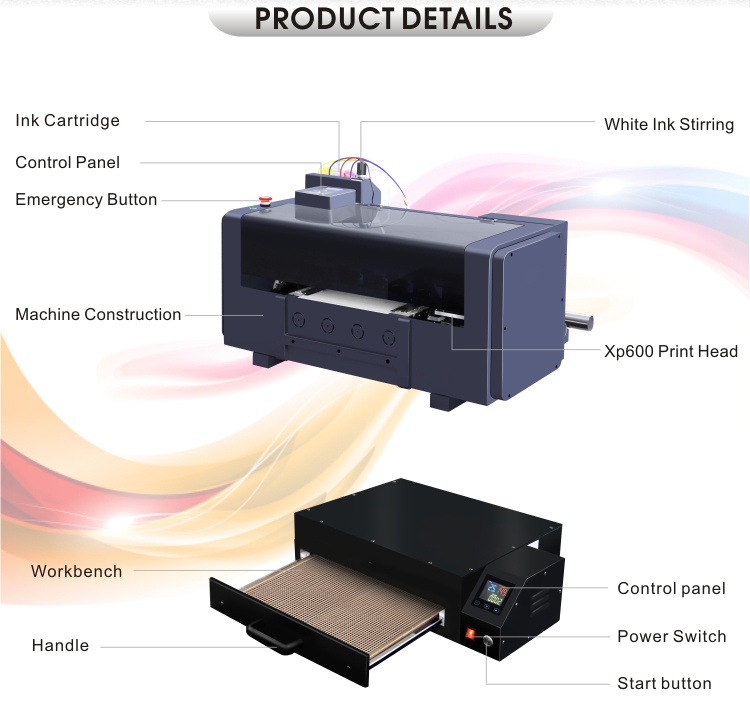 New Technology DTF Printer A3 XP600 Shaking Dryer Machine